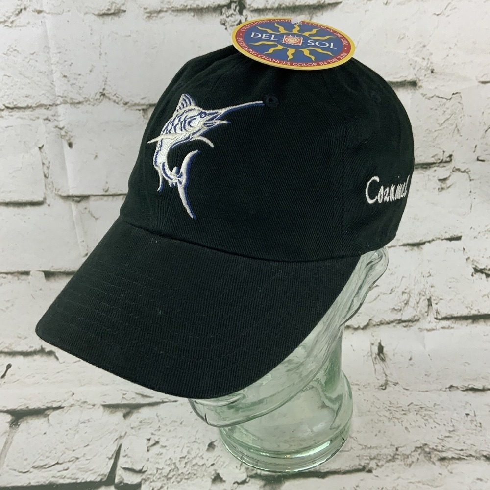 Del Sol Black‎ Ball Cap Hat Adjustable Strap Back Cozumel NWT